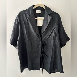 Dissh linen tie up blouse